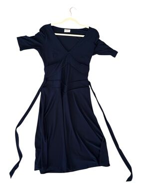 Leona Edminston Navy Wrap Midi Dress